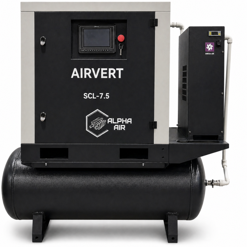 SCL 7.5 VSD на ресивері 270 л з осушувачем — компресорна станція 7.5 кВт