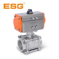 Кульовий кран 3-х складений з пневматичним приводом різьбове з“єднання G1